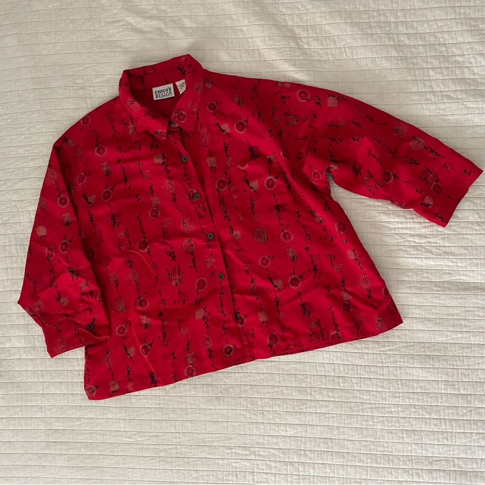 Chico’s Printed Button down shirt